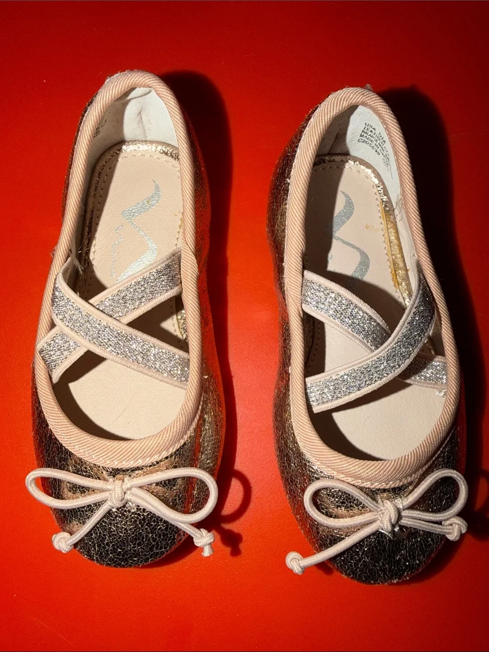 Nina Rose Gold Glitter Mary Jane Dress Shoes